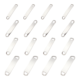 80Pcs 4 Style 201 Stainless Steel Links Connectors, Stamping Blank Tag, Rectangle Oval