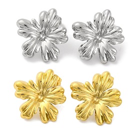 304 Stainless Steel Flower Stud Earrings