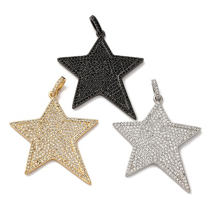Латунные микро проложить кубического циркония подвески, звезды прелести, стойки покрытие, прочное покрытие, без кадмия и без свинца