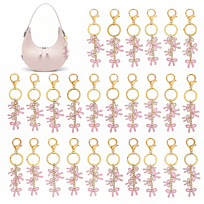 26шт. брелки из эмалевого сплава, литыми кольцами, бантом