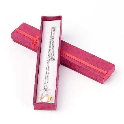 Valentines Day Presents Packages Jewelry Necklace Box With a Flower, Sponge inside, 20x4x20cm
