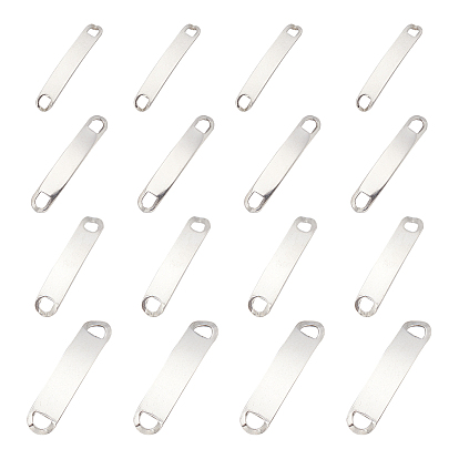 80Pcs 4 Style 201 Stainless Steel Links Connectors, Stamping Blank Tag, Rectangle Oval