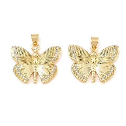 Кубические подвески из латуни с микропаве, бабочки прелести