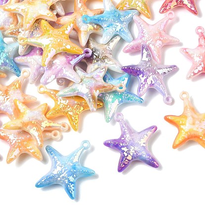 Colgantes grandes de acrílico opaco con revestimiento UV, encantos de estrellas de mar