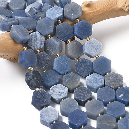 Естественно авантюрин бисер пряди, форма шестиугольника, с бисером, окрашенная и подогревом