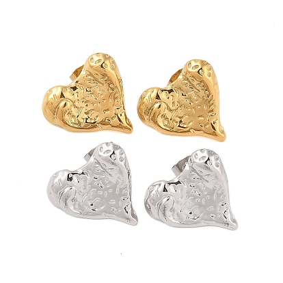 304 Stainless Steel Earrings, Heart