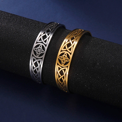 Ведьмин узел выдолбленный 304 браслеты-манжеты из нержавеющей стали для женщин