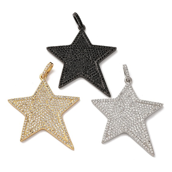 Латунные микро проложить кубического циркония подвески, звезды прелести, стойки покрытие, прочное покрытие, без кадмия и без свинца