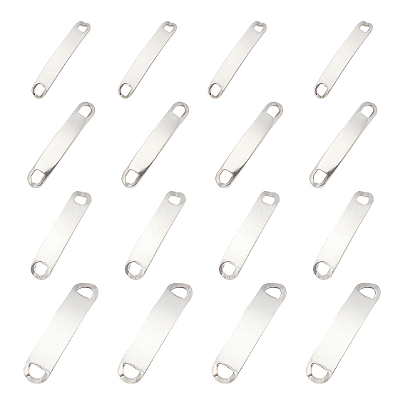 80Pcs 4 Style 201 Stainless Steel Links Connectors, Stamping Blank Tag, Rectangle Oval
