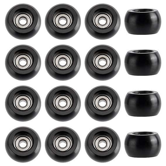 16Pcs POM Coated U Groove Guide Pulley Wheel Roller Bearing, with ABS Plastic Finding