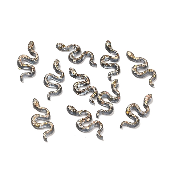 Светящиеся прозрачные кабошоны из смолы, светящаяся в темноте змея с пайетками