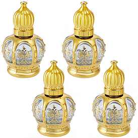 4Pcs Arabian Style Glass Roller Ball Bottles, Essential Oil Refillable Bottle, for Personal Care