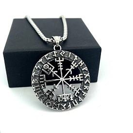 Винтажный полый компас Viking 304 Подвеска из нержавеющей стали для мужчин и женщин, не тускнеет