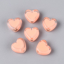 Сердце акриловые бусины, бусина в бусине