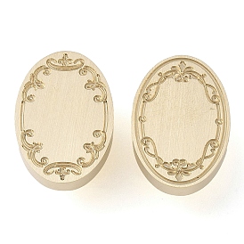 Oval Flower Frame Brass Stamp Heads, for Wax Seal Stamp, Wedding Invitations Making