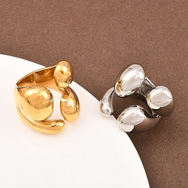 304 открытые кольца манжеты из нержавеющей стали, ионное покрытие (ip), реальный 18 k позолоченный