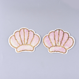 Computerized Embroidery Cloth Iron on/Sew on Patches, with Paillette/Sequins, Appliques, Costume Accessories, Scallop