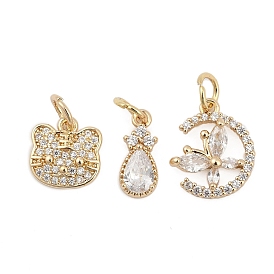 Латунные микро проложить кубического циркония прелести, с целью перехода в кольце, реальный 18 k позолоченный