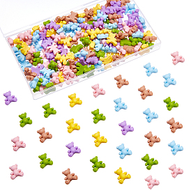 180Pcs 6 Colors Opaque Resin Cabochons, Bear