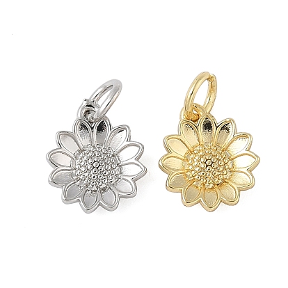 Латунные подвески, прелести подсолнуха, с целью перехода в кольце, долговечный, без свинца и без кадмия