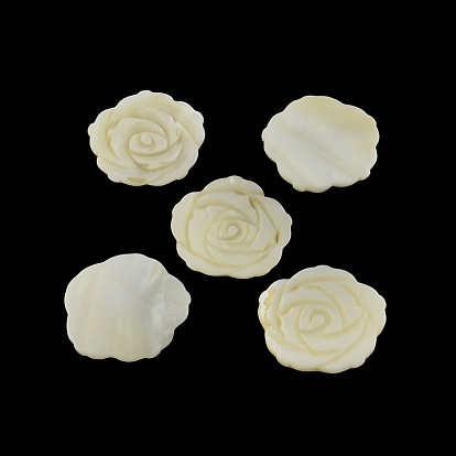 Fleurs cabochons de coquille d'eau douce, 44~45x3~5mm