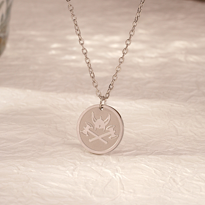 Стильные 304 плоские круглые подвески-топоры из нержавеющей стали для женщин на каждый день