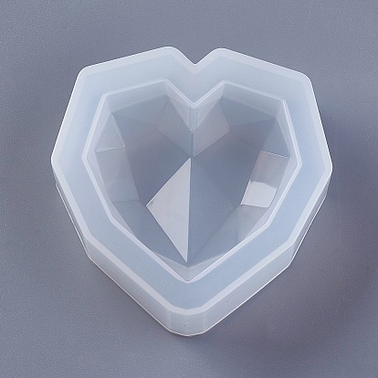 Silicone Molds, Resin Casting Molds, For UV Resin, Epoxy Resin Jewelry Making, Heart, Faceted