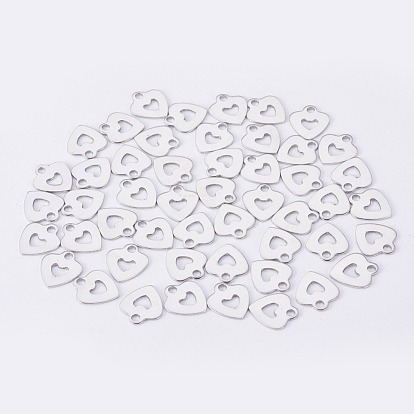 201 Stainless Steel Charms, Stamping Blank Tag, Heart