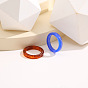 Geometric Resin Tortoise Shell Rings Set for Summer Fashion - 2 Pieces