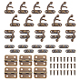 Iron Wooden Box Lock Catch Clasps, with Iron Cabinet Drawer Butt Hinges Connectors and Replacement Hinge Screws