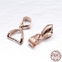 Sterling Silver Pendant Bails, Ice Pick & Pinch Bails, 13x7.5x3mm, Hole: 3.5x3mm, Pin: 0.7mm, about 54pcs/20g