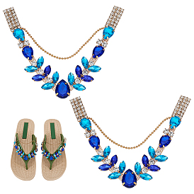 1 пара цепочек для ремешков с бутсами из сплава и акрила со стразами, украшения для обуви