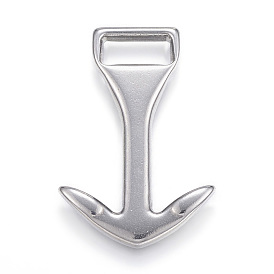 304 Stainless Steel Anchor Hook Clasps, For Leather Cord Bracelets Making, Anchor