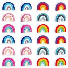18 piezas 6 colores arcoíris perlas focales de silicona a granel arcoíris sueltos espaciador cuentas encanto color silicona cuentas kit para diy collar pulsera pendientes llavero artesanía fabricación de joyas
