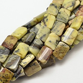 Natürliche gelbe Türkis (Jaspis) Rechteck Perlen Stränge, 18x13x6 mm, Bohrung: 1 mm, ca. 23 Stk. / Strang, 15.7 Zoll