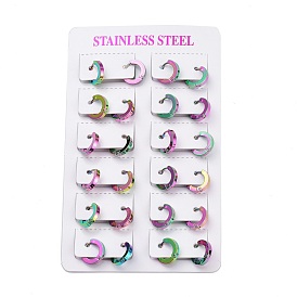 304 Stainless Steel Huggie Hoop Earrings, Ring