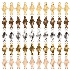 150 шт 5 цвета подвески из цинкового сплава в тибетском стиле, рыба