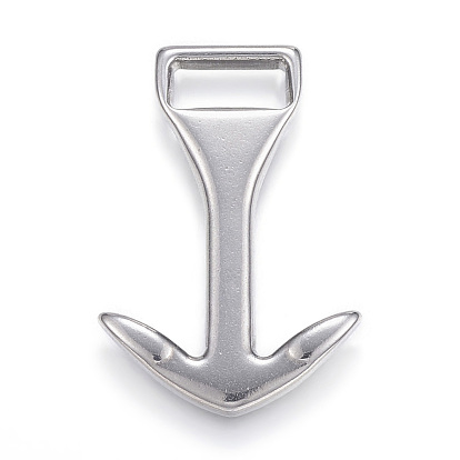 304 Stainless Steel Anchor Hook Clasps, For Leather Cord Bracelets Making, Anchor