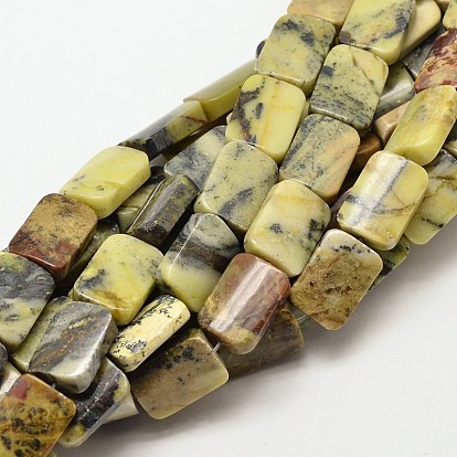 Natürliche gelbe Türkis (Jaspis) Rechteck Perlen Stränge, 18x13x6 mm, Bohrung: 1 mm, ca. 23 Stk. / Strang, 15.7 Zoll