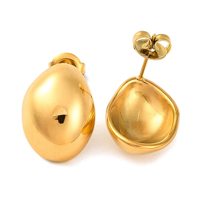 Ионное покрытие (ip) 304 серьги-гвоздики из нержавеющей стали, овальные