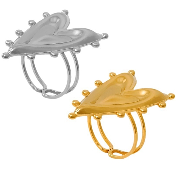 304 регулируемые кольца из нержавеющей стали, украшения для женщин, сердце