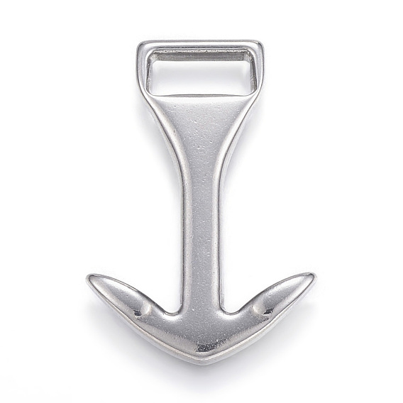 304 Stainless Steel Anchor Hook Clasps, For Leather Cord Bracelets Making, Anchor