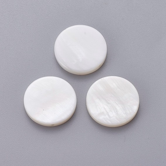 Freshwater Shell Beads, Flat Round