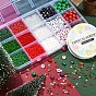 DIY Christmas Earring and Bracelet Making Kit, Including Glass Seed & Acrylic Letter Beads, Aluminum Bell Charms, Brass Earring Hooks
