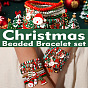 Рождественские 304 браслеты из нержавеющей стали с эмалированными подвесками, Набор украшений из полимерной глины и смолы для женщин.