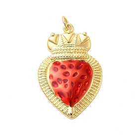 Латунь эмаль подвески, без кадмия, без никеля и без свинца, с прыжковых колец, подвеска в виде короны и сердца
