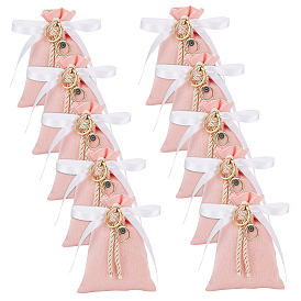 Прямоугольные пакеты из полиэстера с завязками, Подарочные пакеты от сглаза с атласной лентой