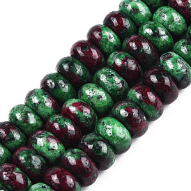 Natural Ruby in Zoisite Beads Strands, Dyed, Rondelle