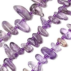 Природный аметист нитей бисера, Топ пробуренной, самородки, с бисером