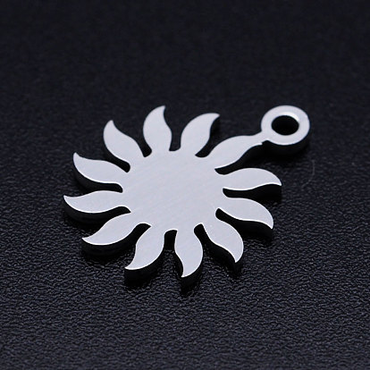 201 Stainless Steel Pendants, Stamping Blank Tag Charms, Sun